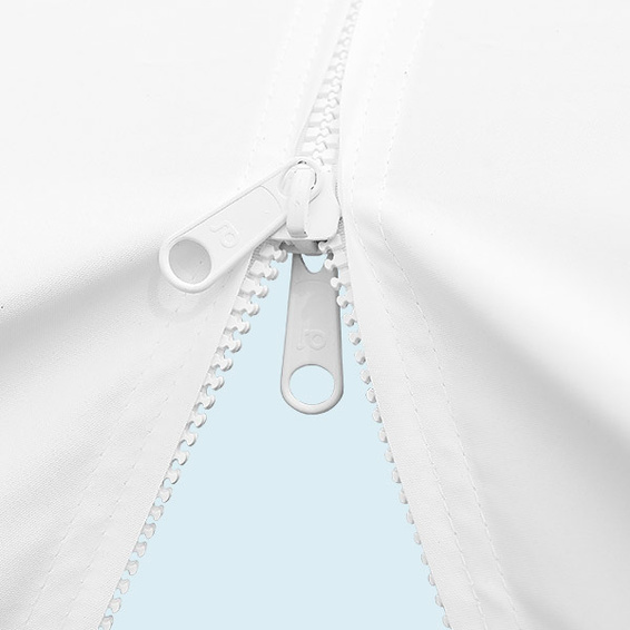 Zeltwand mit Öffnung: mittig mit doppelseitig bedienbarem Reißverschluss