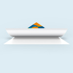 Vorderseite mit Motiv, unbedruckte Flächen und Rückseite weiß