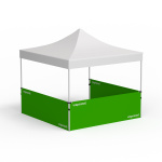 Faltpavillon Eco, Beispiel mit 3 halbhohen Wänden