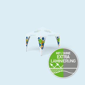 Eckbanner gebogen, 150 x 205 cm, 4er Set, mit Druck