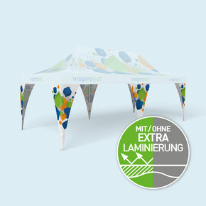 Eckbanner gebogen, 150 x 220 cm, 6er-Set, mit Druck