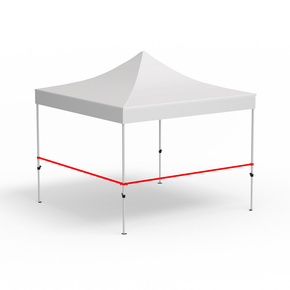 2 Querstangen für halbhohe Wände Faltzelt Eco, Eckvariante (3 m | 3 m)