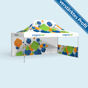 Faltzelt Premium 3 x 4,5 m, 2 Wände, mit Druck