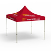 Faltpavillon Basic, 3 x 3 m, rot, mit 8 Logodrucken