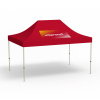 Faltpavillon Basic, 3 x 4,5 m, rot, Dach mit 1 Logodruck (Seite 1)