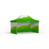 Faltzelt mit individuell bedrucktem Zeltdach und 3 Vollwänden