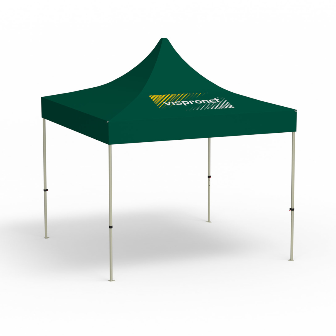 Faltpavillon Basic, 3 x 3 m, grün, Dach mit 1 Logodruck (Seite 1)