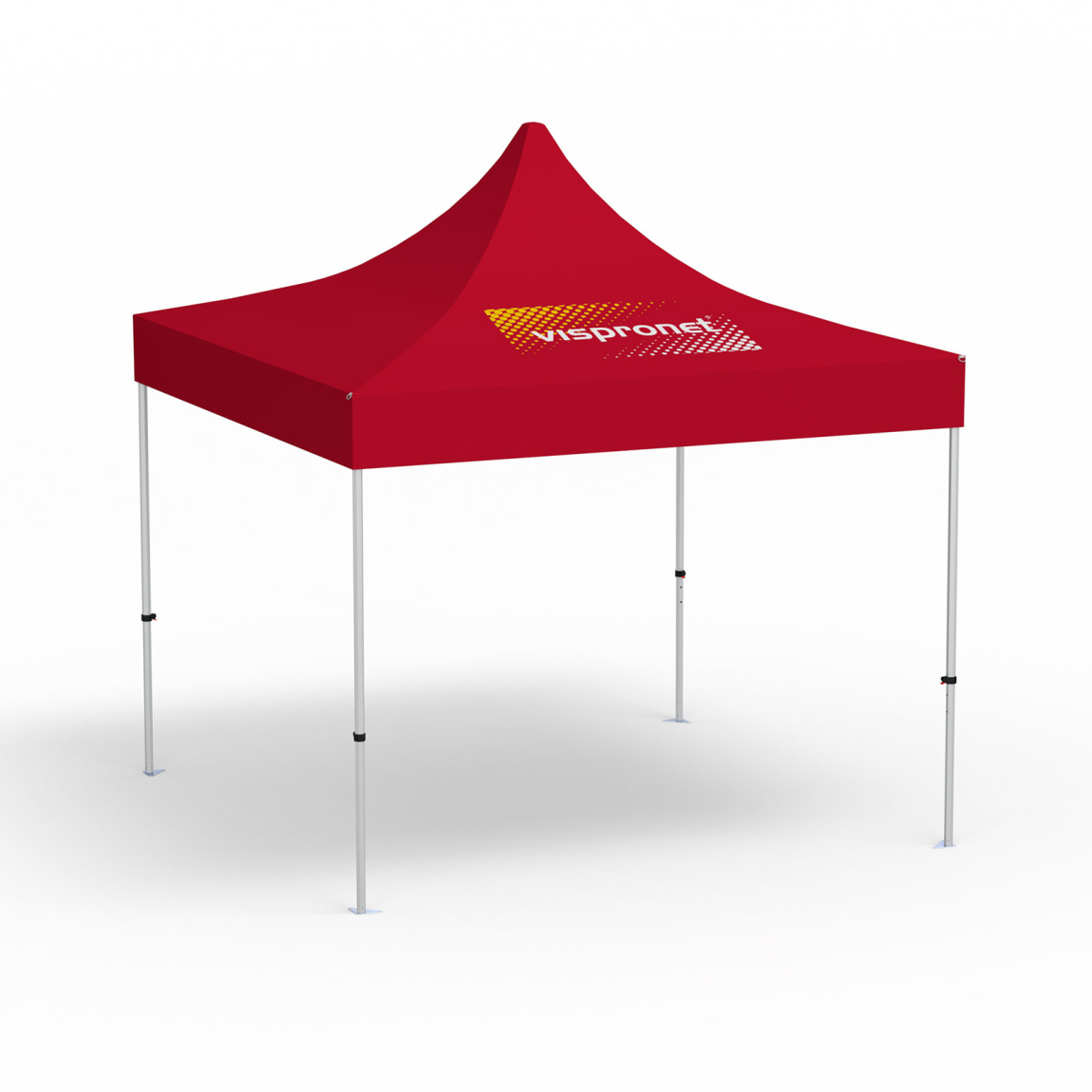 Faltpavillon Select, 3 x 3 m, rot, Dach mit 1 Logodruck (Seite 1)