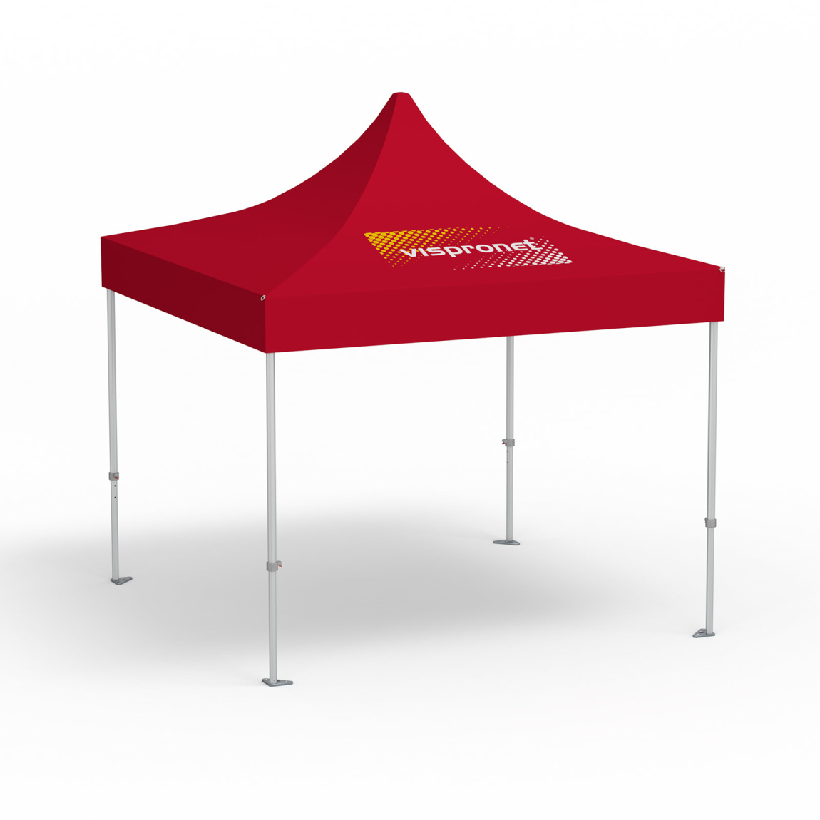 Faltpavillon Premium, 3 x 3 m, rot, Dach mit 1 Logodruck (Seite 1)
