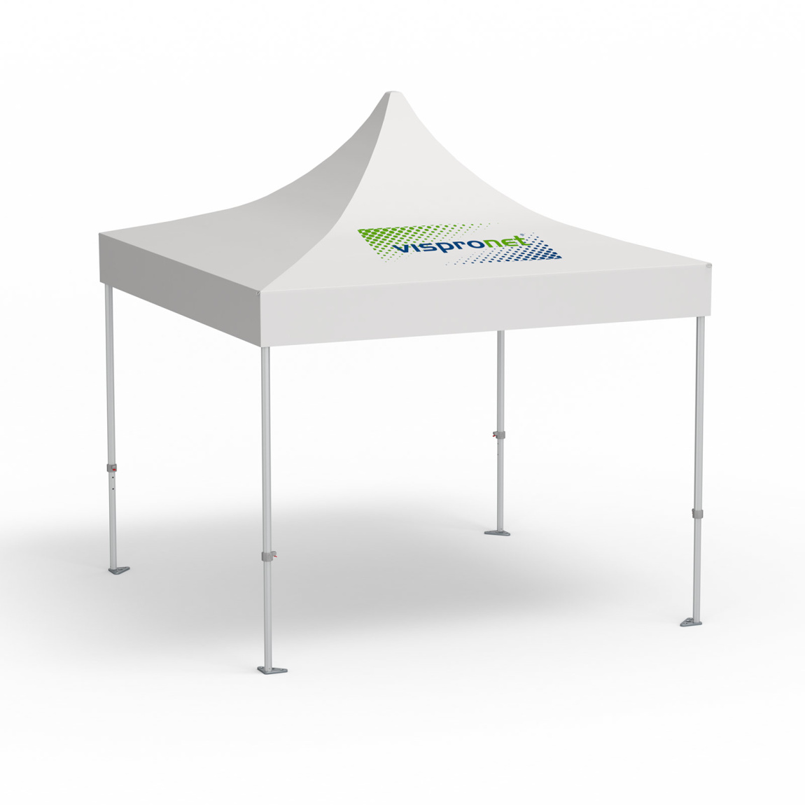Faltpavillon Premium, 3 x 3 m, weiß, Dach mit 1 Logodruck (Seite 1)