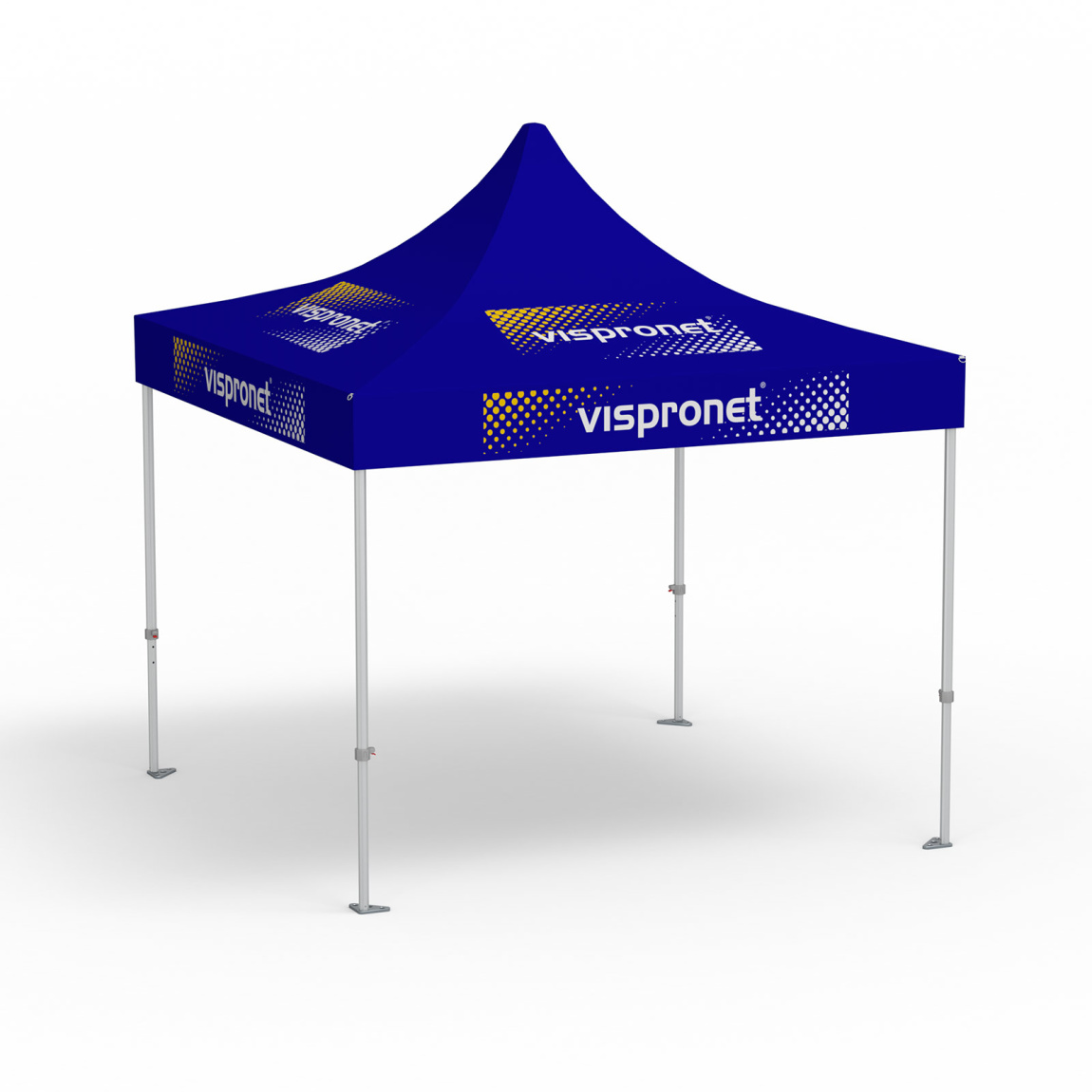 Faltpavillon Premium, 3 x 3 m, blau, mit 8 Logodrucken