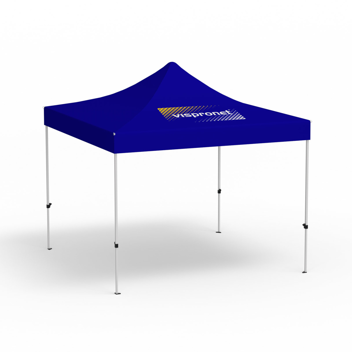 Faltpavillon Eco, 3 x 3 m, blau, Dach mit 1 Logodruck (Seite 1)