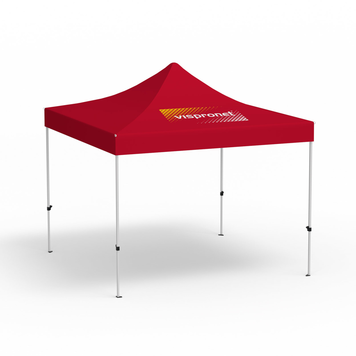 Faltpavillon Eco, 3 x 3 m, rot, Dach mit 1 Logodruck (Seite 1)