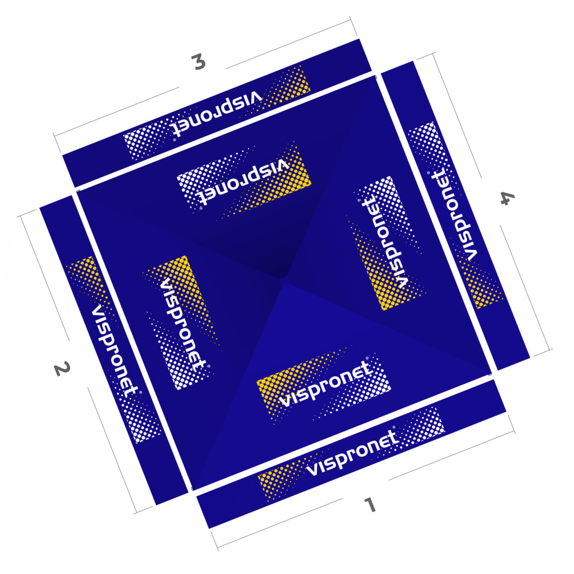 Faltpavillon 3 x 3 m, Ansicht von oben
