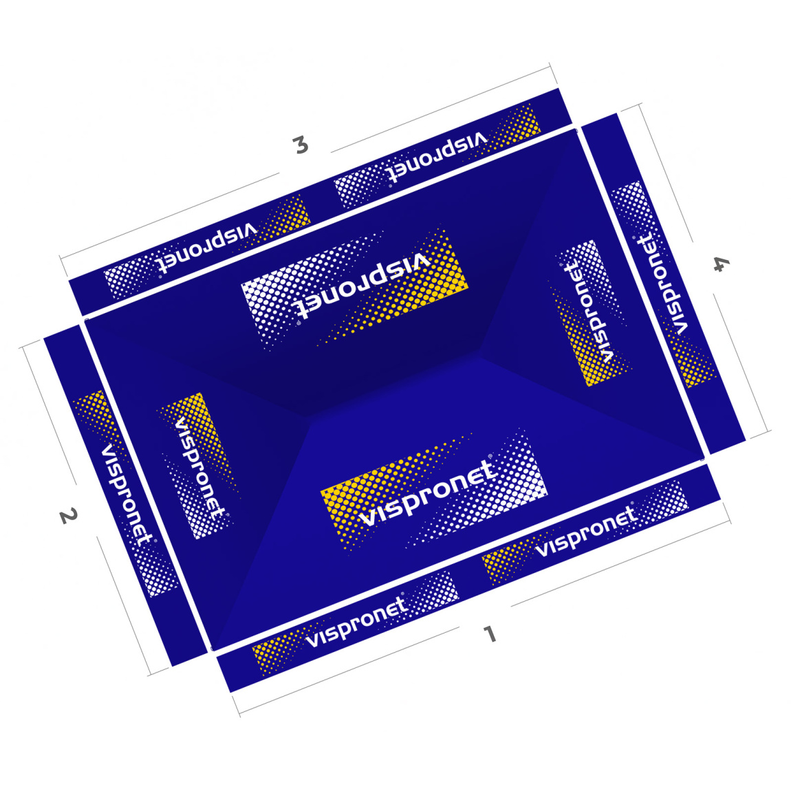 Faltpavillon Basic 3 x 4,5 m, Ansicht von oben