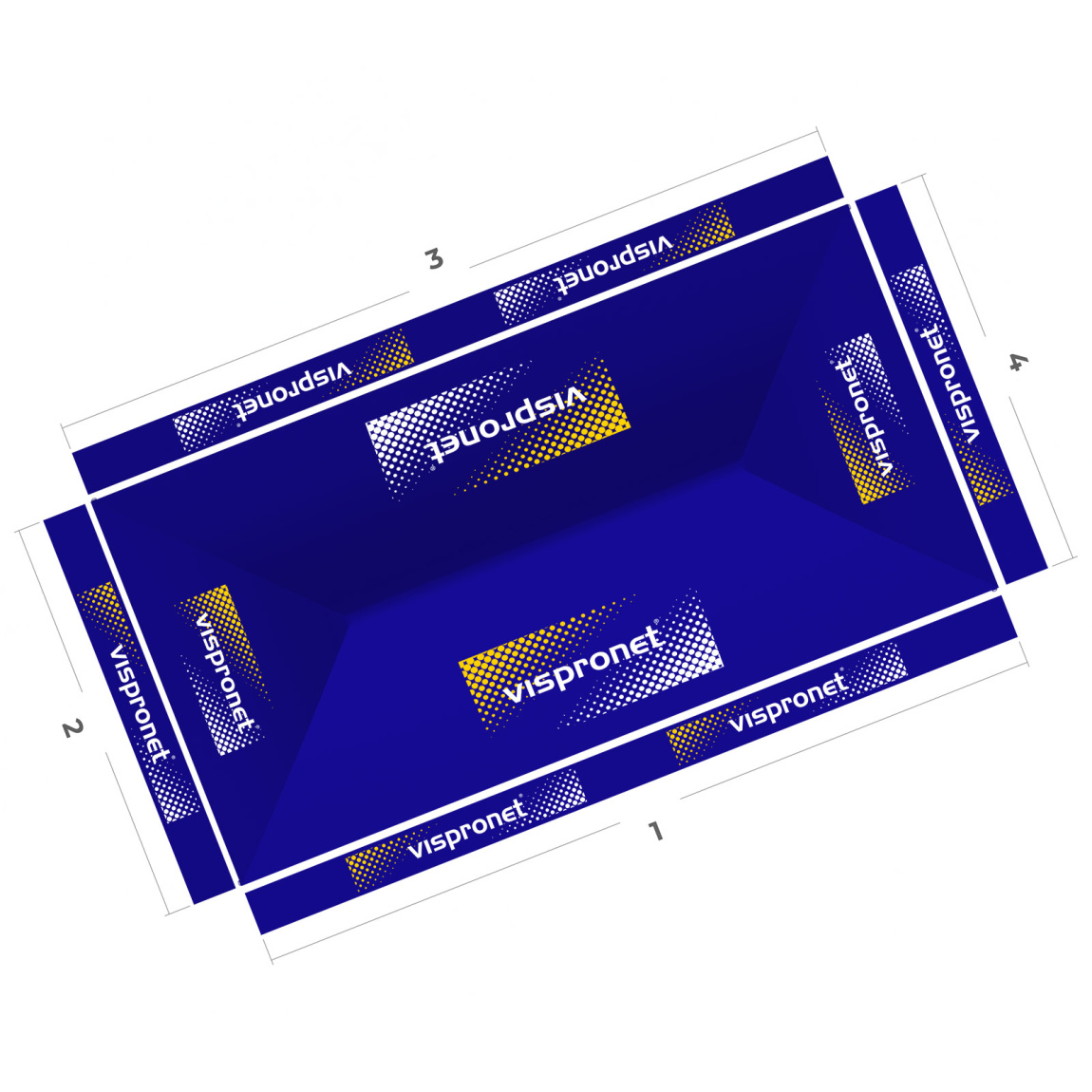 Faltpavillon 3 x 6 m, Ansicht von oben