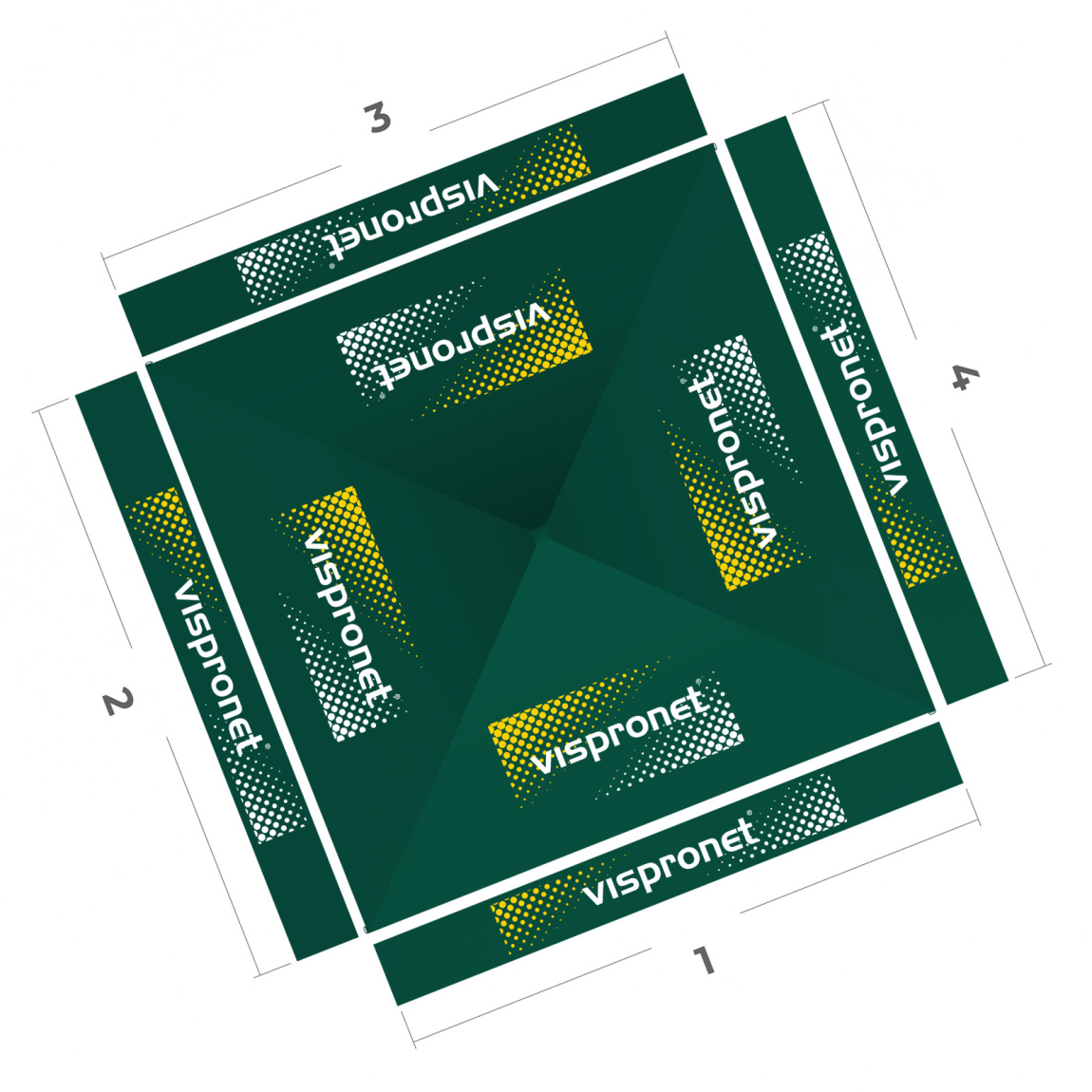 Faltpavillon 3 x 3 m, Ansicht von oben