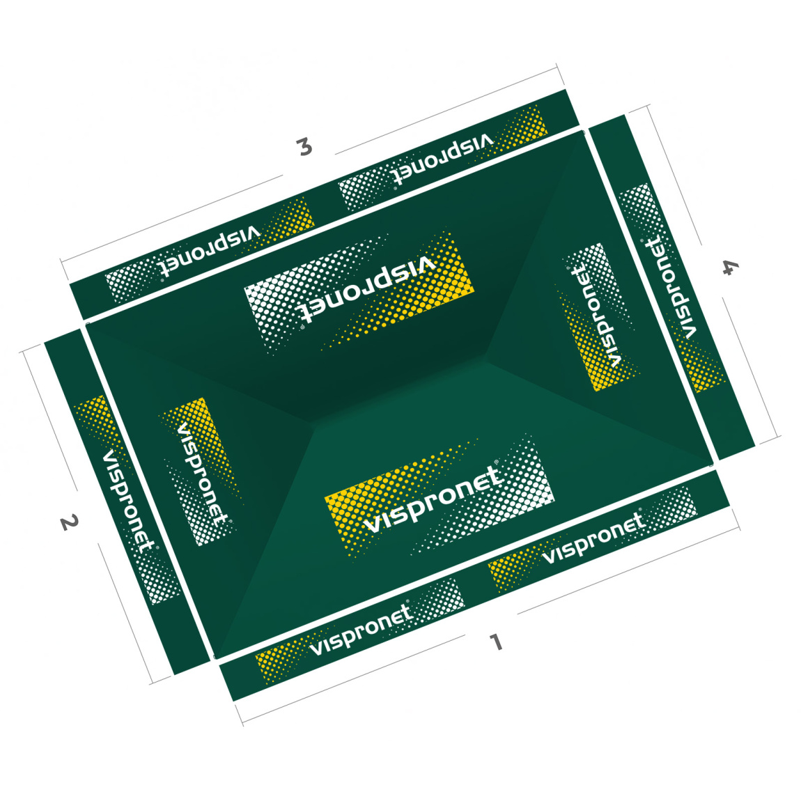Faltpavillon Basic 3 x 4,5 m, Ansicht von oben