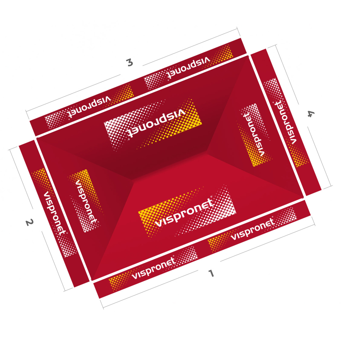 Faltpavillon Basic 3 x 4,5 m, Ansicht von oben