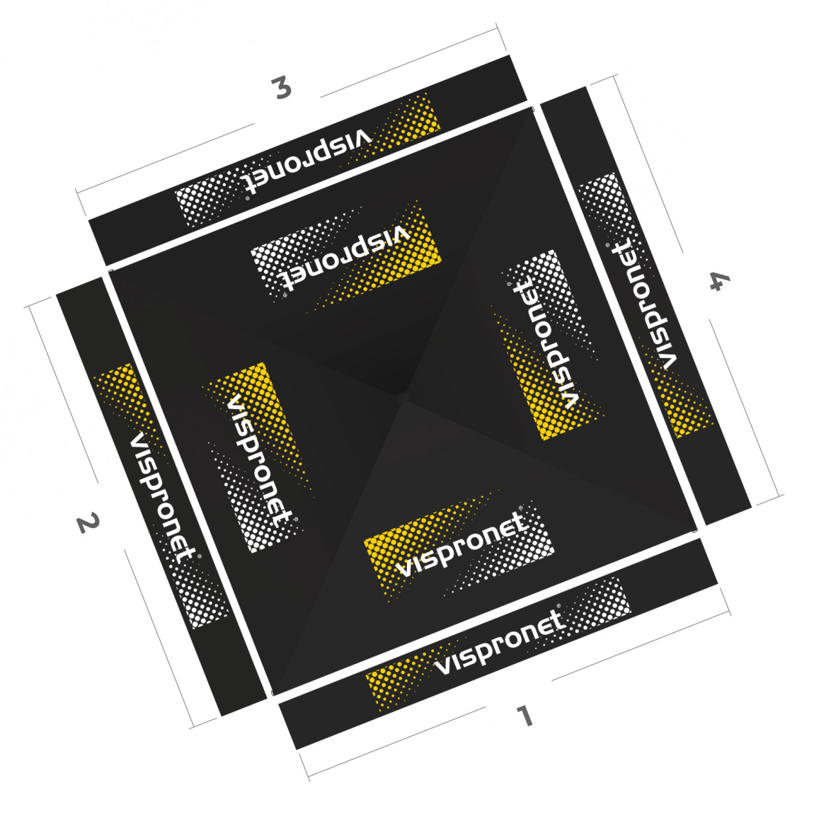 Faltpavillon 3 x 3 m, Ansicht von oben