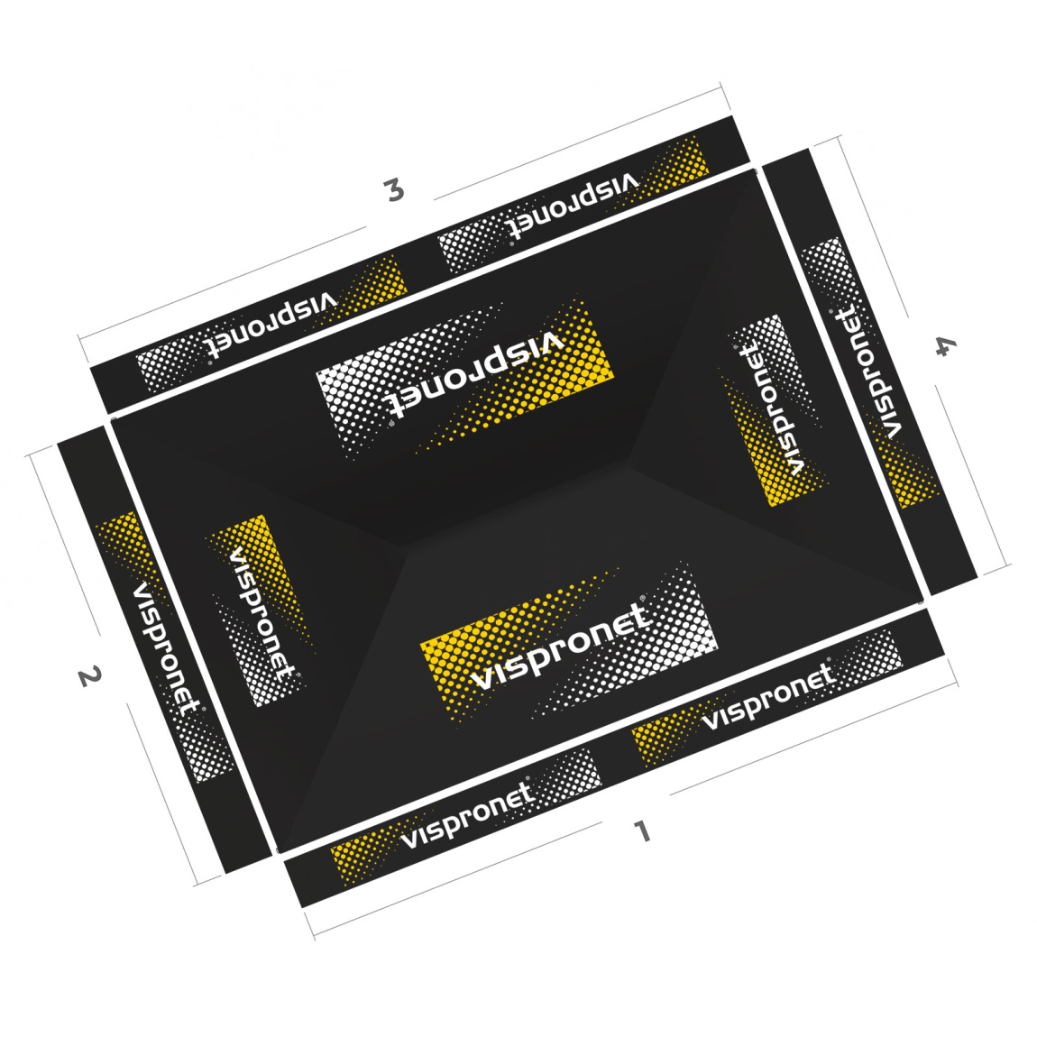 Faltpavillon Basic 3 x 4,5 m, Ansicht von oben