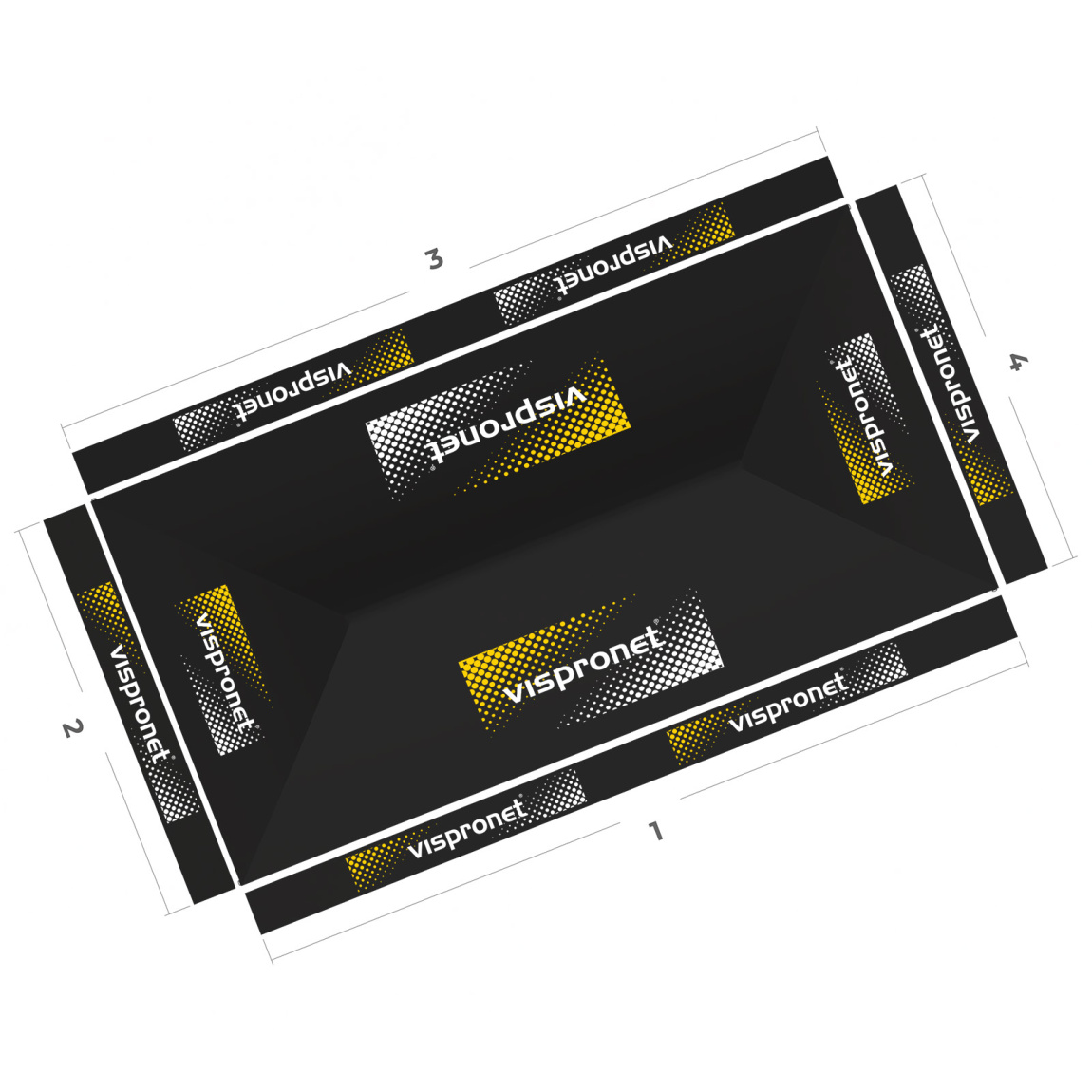 Faltpavillon 3 x 6 m, Ansicht von oben