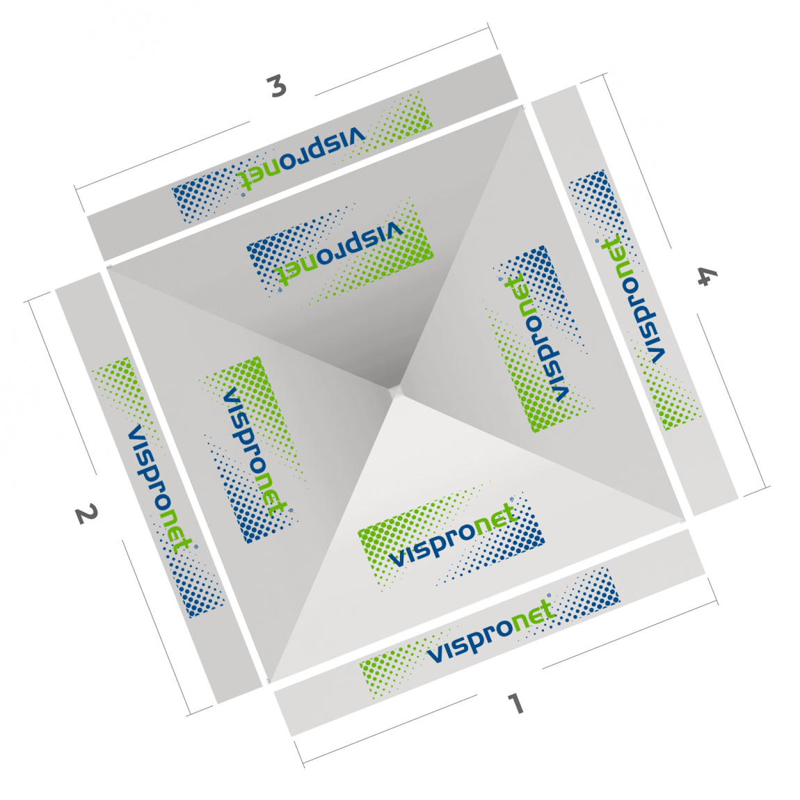 Faltpavillon 3 x 3 m, Ansicht von oben