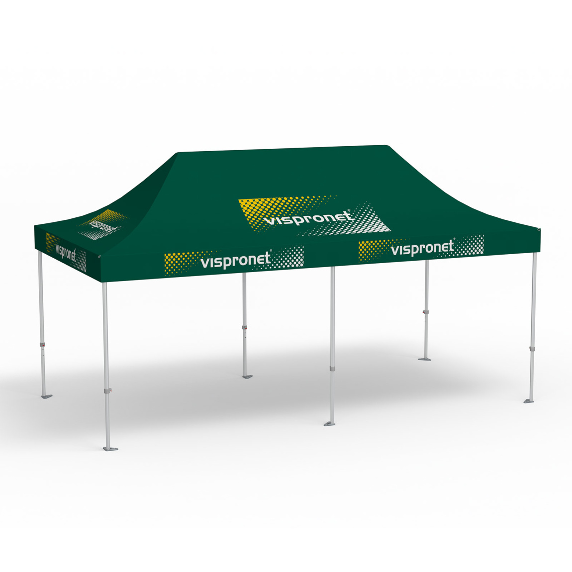 Faltpavillon Premium, 3 x 6 m, grün, mit 10 Logodrucken
