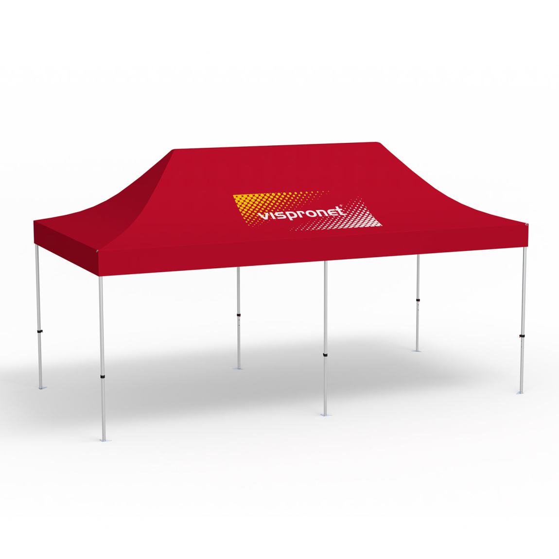 Faltpavillon Select, 3 x 6 m, rot, Dach mit 1 Logodruck (Seite 1)