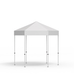 Faltpavillon Select Hexagon 3 m, Dach & Volant weiß, ohne Druck