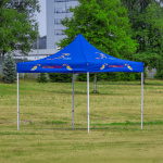 Faltzelt 3x3 m, blau mit Logodruck