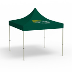 Faltpavillon Basic, 3 x 3 m, grün, Dach mit 1 Logodruck (Seite 1)