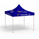 Faltpavillon Premium, 3 x 3 m, blau, mit 8 Logodrucken
