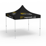 Faltpavillon Select, 3 x 3 m, schwarz, mit 8 Logodrucken