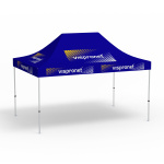 Faltpavillon Select, 3 x 4,5 m, blau, mit 10 Logodrucken