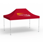 Faltpavillon Premium, 3 x 4,5 m, rot, Dach mit 1 Logodruck (Seite 1)