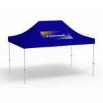 Faltpavillon Select, 3 x 4,5 m, blau, Dach mit 1 Logodruck (Seite 1)