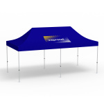 Faltpavillon Select, 3 x 6 m, blau, Dach mit 1 Logodruck (Seite 1)