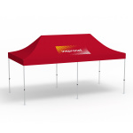 Faltpavillon Select, 3 x 6 m, rot, Dach mit 1 Logodruck (Seite 1)
