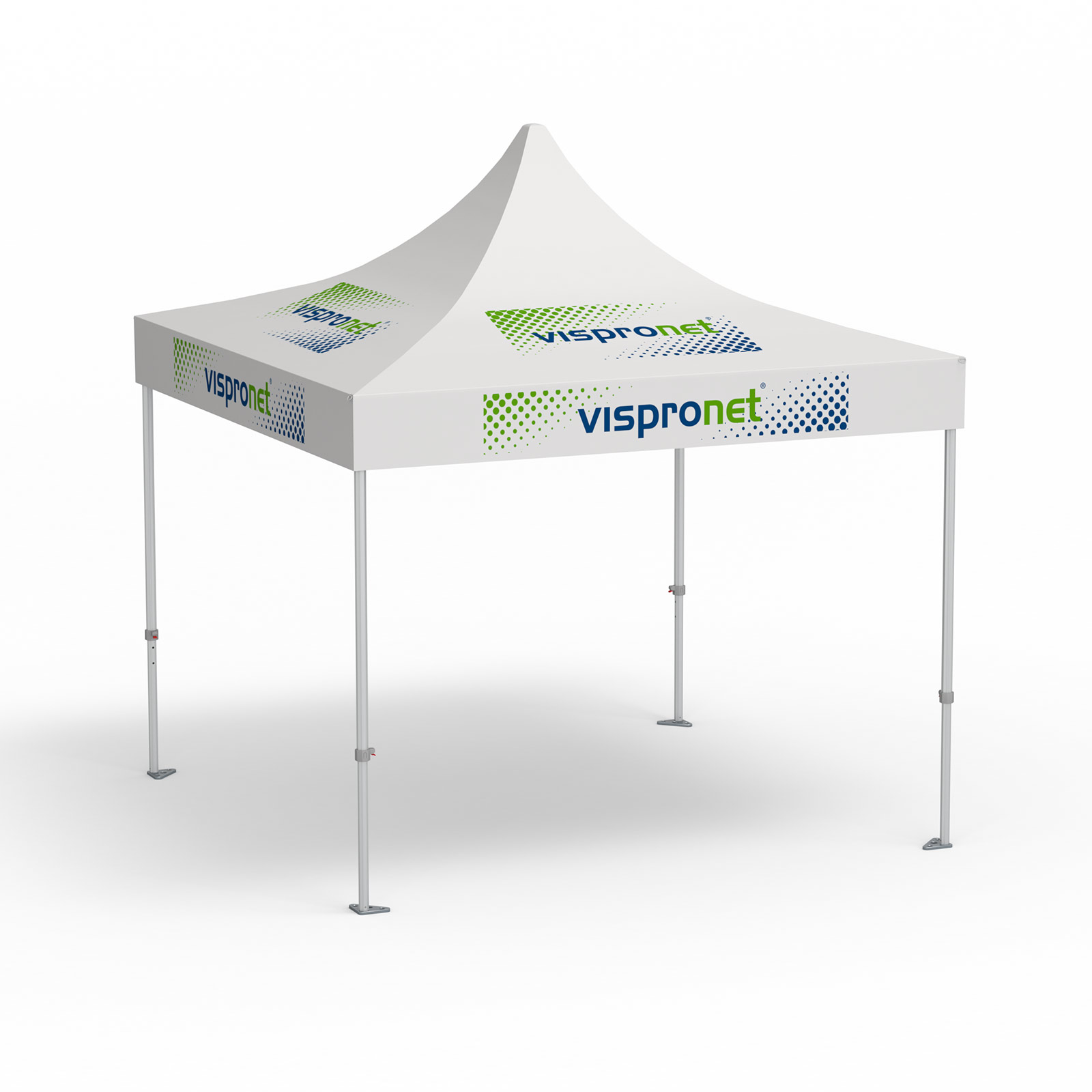 Faltpavillon Premium, 3 x 3 m, weiß, mit 8 Logodrucken