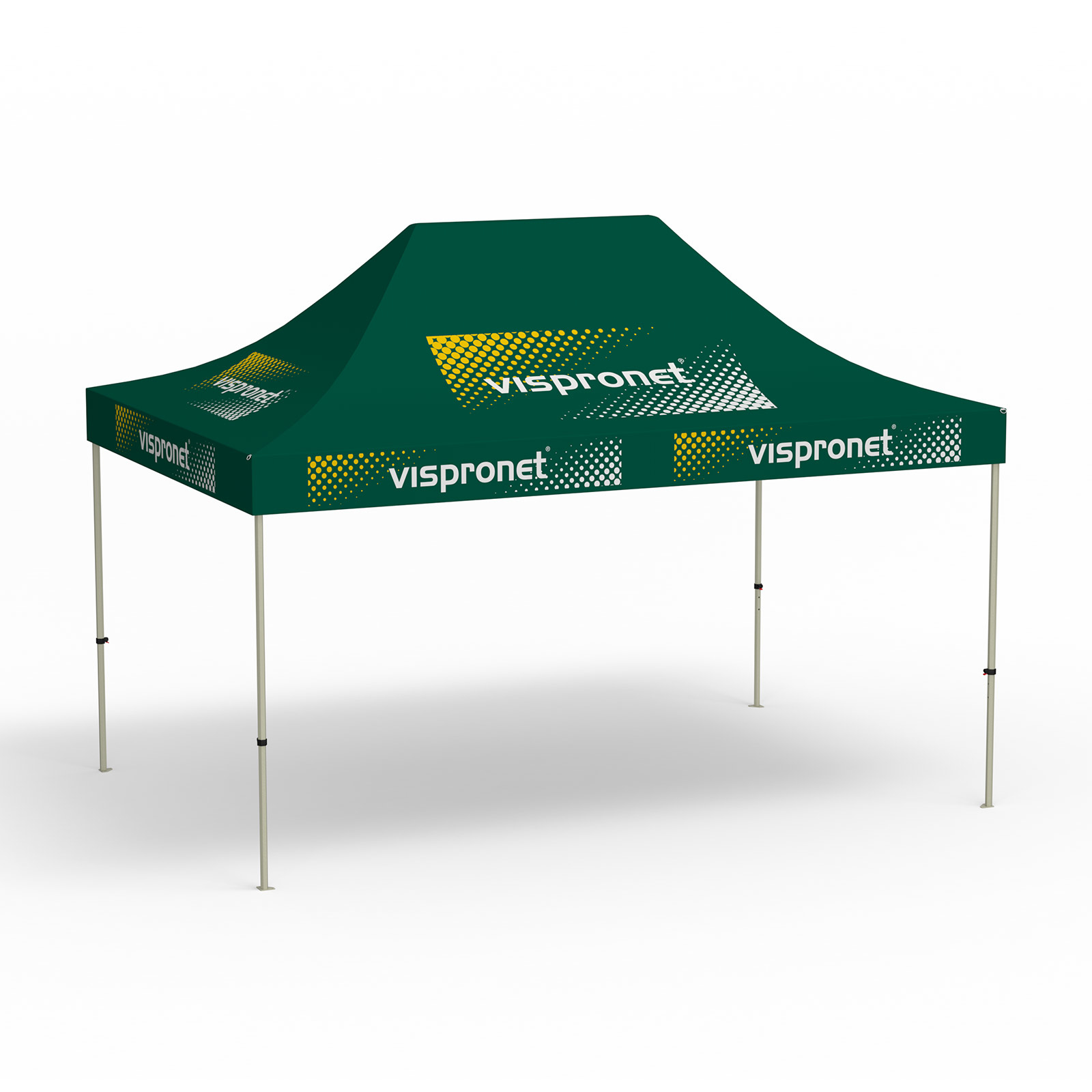 Faltpavillon Basic, 3 x 4,5 m, grün, mit 10 Logodrucken