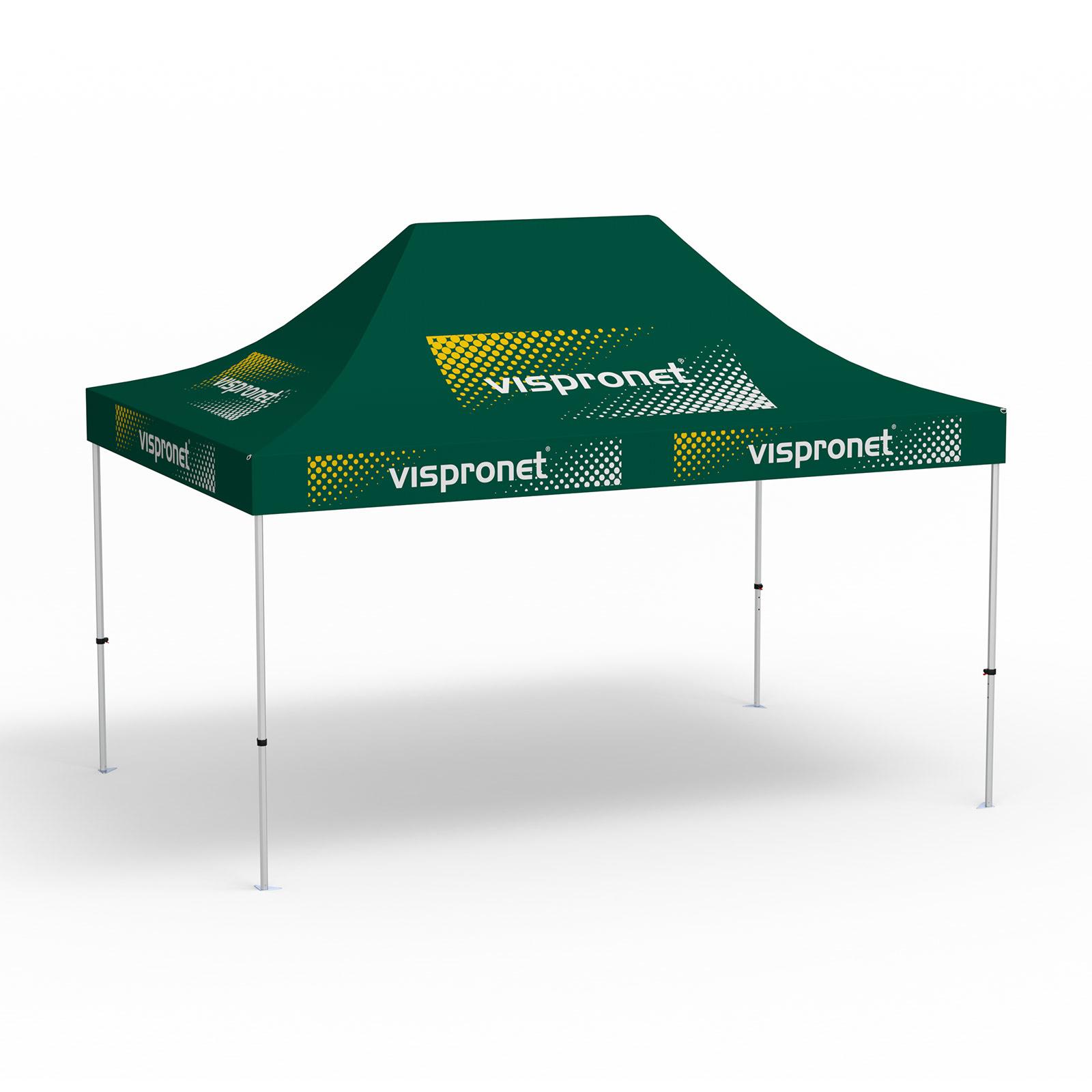 Faltpavillon Select, 3 x 4,5 m, grün, mit 10 Logodrucken
