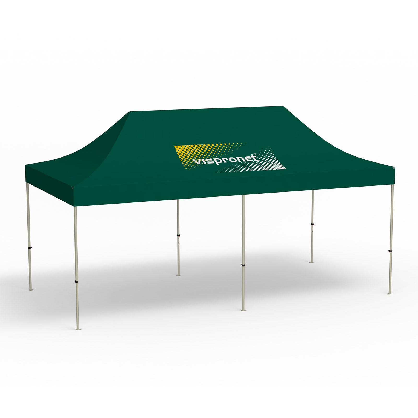 Faltpavillon Basic, 3 x 6 m, grün, Dach mit 1 Logodruck (Seite 1)