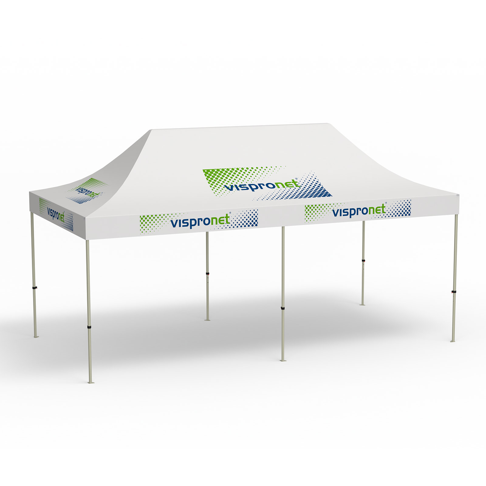 Faltpavillon Basic, 3 x 6 m, weiß, mit 10 Logodrucken