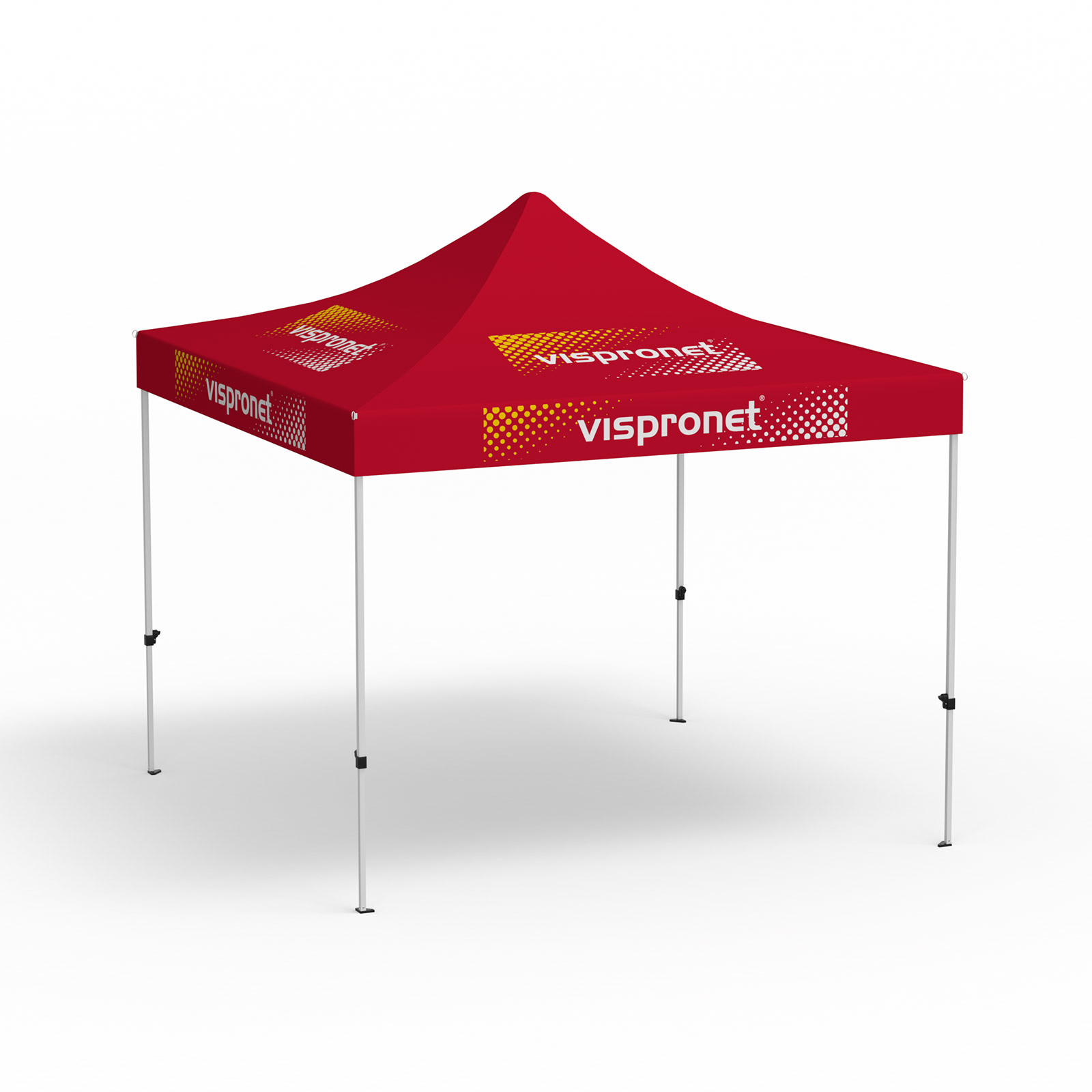 Faltpavillon Eco, 3 x 3 m, rot, mit 8 Logodrucken