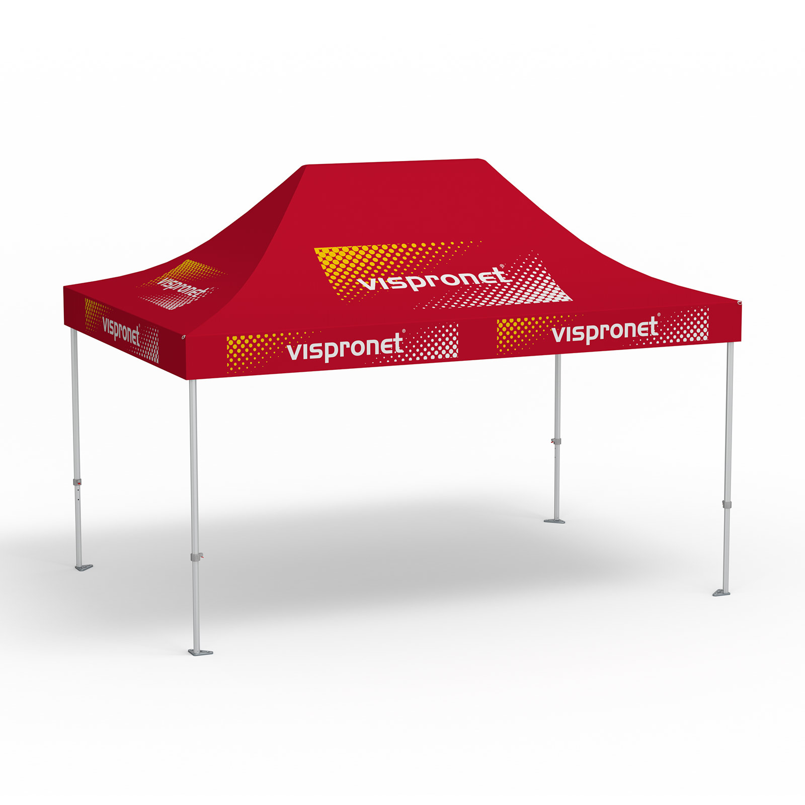 Faltpavillon Premium, 3 x 4,5 m, rot, mit 10 Logodrucken