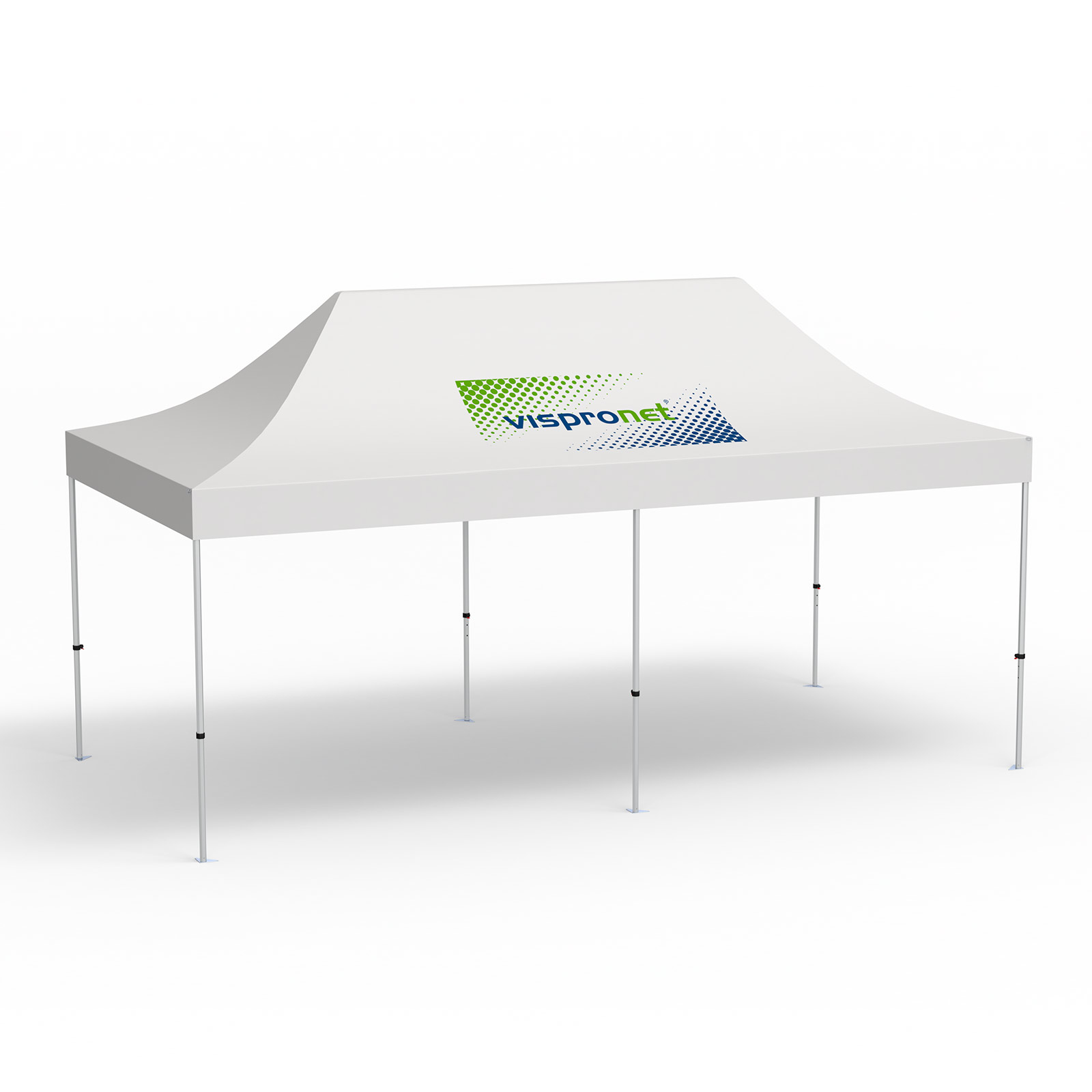 Faltpavillon Select, 3 x 6 m, weiß, Dach mit 1 Logodruck (Seite 1)