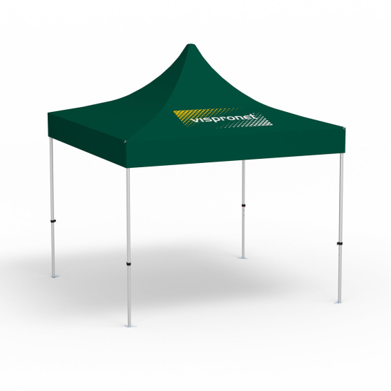 Faltpavillon Select, 3 x 3 m, grün, Dach mit 1 Logodruck (Seite 1)