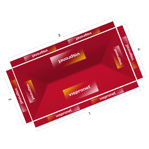 Faltpavillon 3 x 6 m, Ansicht von oben