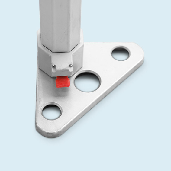 robuste, standfeste Füße aus Aluminium